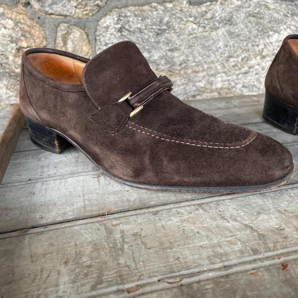 Johnston & Murphy Aristocraft Men's Brown Suede Loafers - Picture 6 of 9